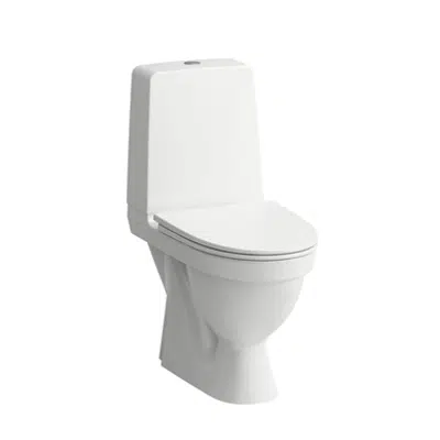 KOMPAS Floorstanding WC combination, rimless, washdown, without fixing holes