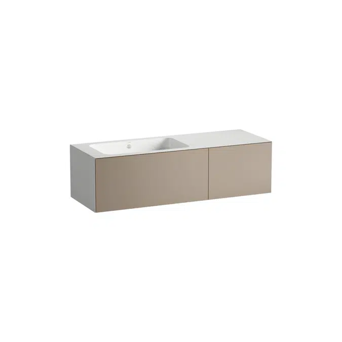 FOLIO Washplace, wall-hung, made of Vitreon Steel, without tap bank, without tap hole, with overflow, shelf right, including fixing set, overflow set, space-saving siphon