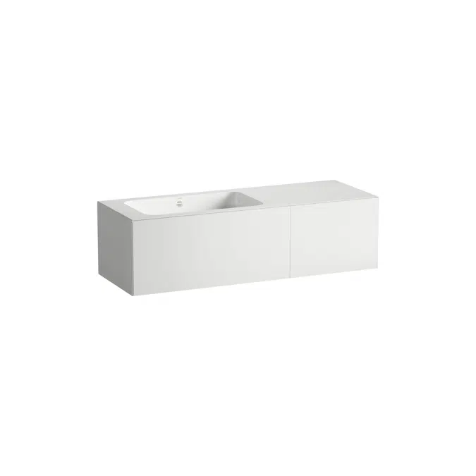 FOLIO Washplace, wall-hung, made of Vitreon Steel, without tap bank, without tap hole, with overflow, shelf right, including fixing set, overflow set, space-saving siphon