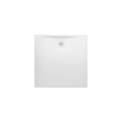 Imagem para LAUFEN PRO Shower tray 1000 x 1000, made of Marbond composite material, super flat, square, outlet at side}