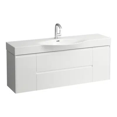 Immagine per LANI Vanity unit, 2 drawers and 2 doors, with 2 glass shelves, matches washbasins H811706, H813706
