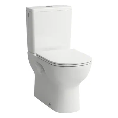 LUA Floorstanding WC, close-coupled, washdown, 'rimless', outlet horizontal or vertical (max. 260 mm)