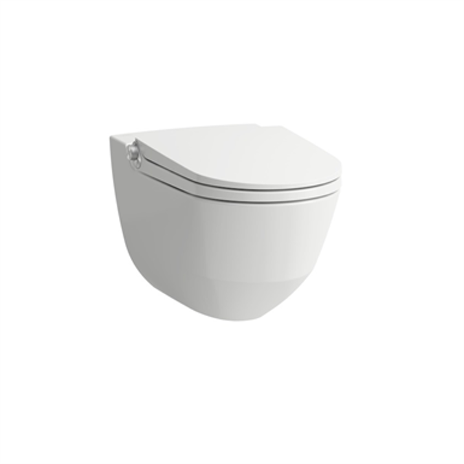 CLEANET RIVA Shower toilet rimless, wall-hung, with remote control, with seat and cover