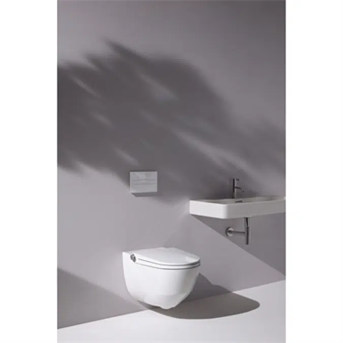 CLEANET RIVA Shower toilet rimless, wall-hung, with remote control, with seat and cover