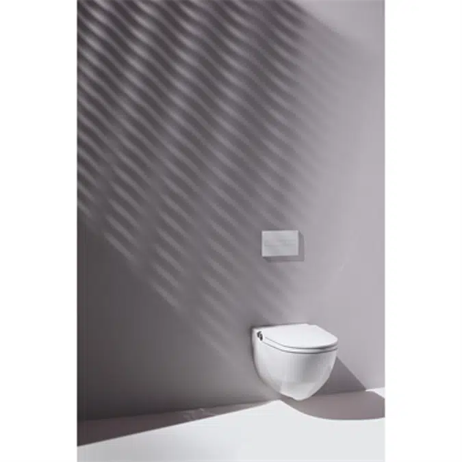 CLEANET RIVA Shower toilet rimless, wall-hung, with remote control, with seat and cover