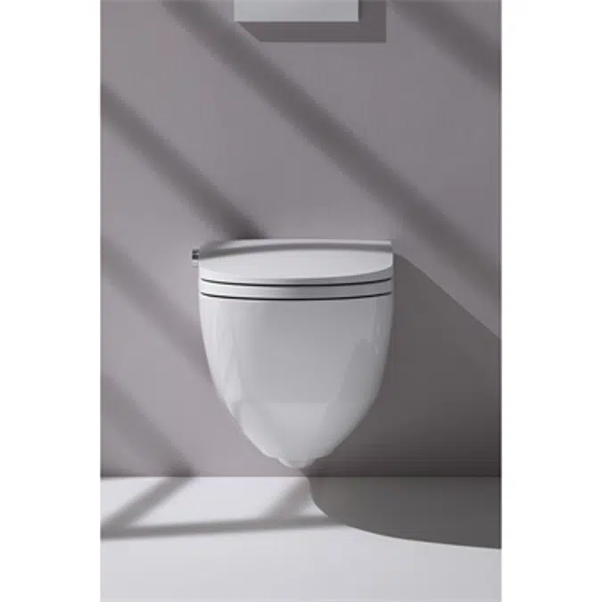 CLEANET RIVA Shower toilet rimless, wall-hung, with remote control, with seat and cover