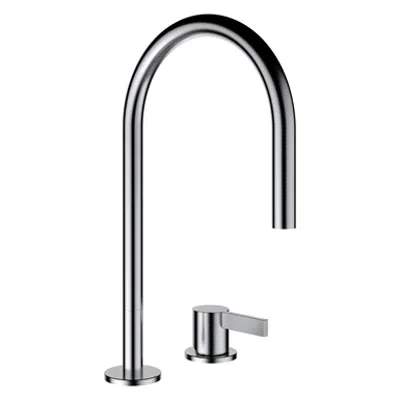 Kartell • LAUFEN, Basin faucet, Projection 166 mm, swivel spout, w/o pop-up waste, PVD inox look