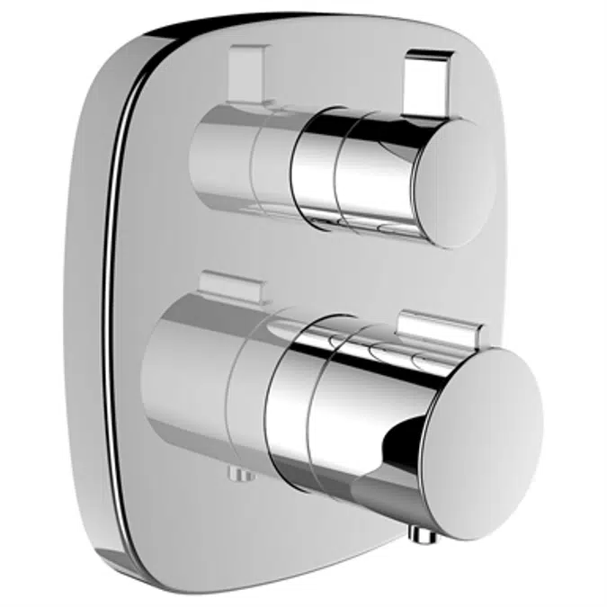 Therm, Concealed bath faucet, city, thermostatic set for Simibox with 2 outlets, w. integrated vacuum breaker