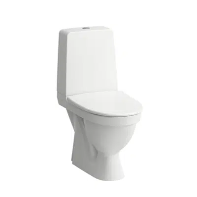 KOMPAS Floorstanding WC combination, rimless, washdown, without fixing holes