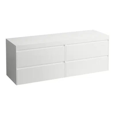 Obrázek pro LANI Modular 1600, countertop 65 mm (.260 white matt), without cut-out, 4 drawers: drawer element 800 + drawer element 800