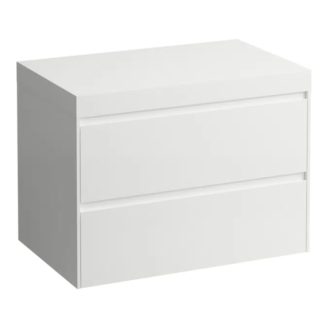 LANI Modular 800, countertop 65 mm (.260 white matt), without cut-out, 2 drawers