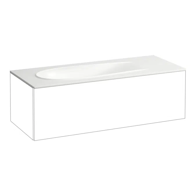 ILBAGNOALESSI  Countertop washbasin Slim, with hidden overflow, incl ceramic drain valve