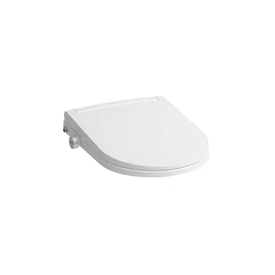 SIT Shower Toilet Seat with lateral water & Electricity connection, removable, with lowering system, incl. Remote control with turning wheel (Swiss electronic plug) için görüntü