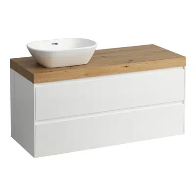 bilde for LANI Modular 1200, countertop 65 mm (.267 wild oak), with cut-out left, 2 drawers