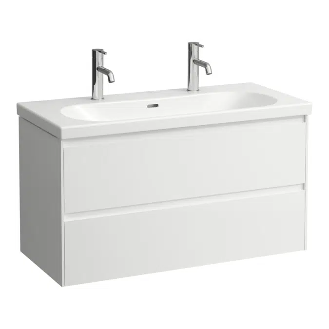 LANI Vanity unit, 2 drawers, matches vanity washbasin