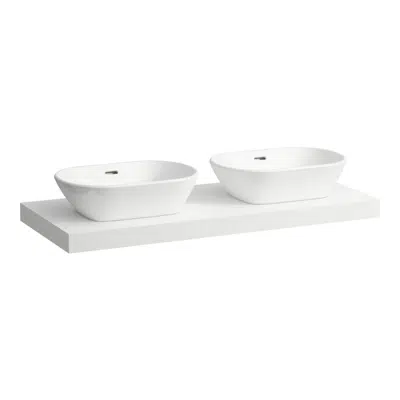 kuva kohteelle LANI Countertop 1200, with cut-out left and right, 65 mm thick, incl. 2 installation brackets