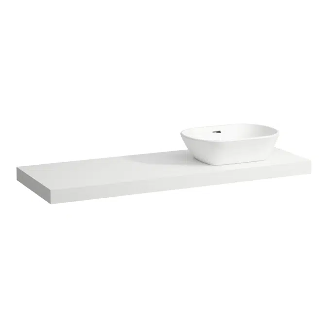 LANI Countertop 1400, with cut-out right, 65 mm thick, incl. 3 installation brackets