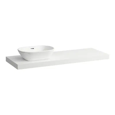 LANI Countertop 1400, with cut-out left, 65 mm thick, incl. 3 installation brackets için görüntü