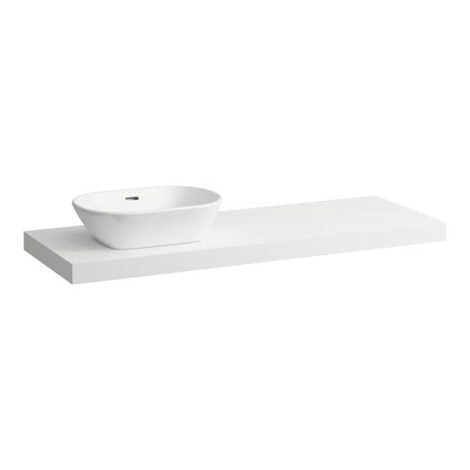 LANI Countertop 1400, with cut-out left, 65 mm thick, incl. 3 installation brackets