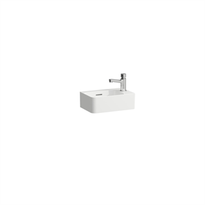 VAL Small washbasin, with tap bank right