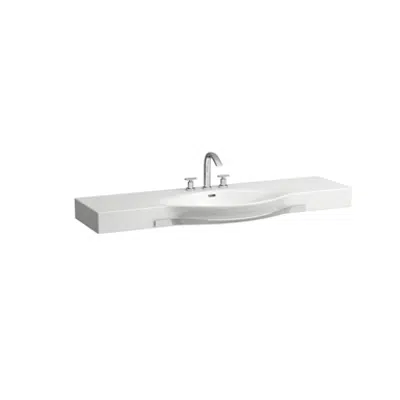 PALACE Countertop washbasin, with towel rail 1500 mm