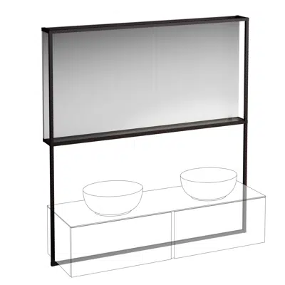 Image for ILBAGNOALESSI Mirror with illuminated frame for drawer element 1600, matches washbasins H818977/8, H818975/6, H818974