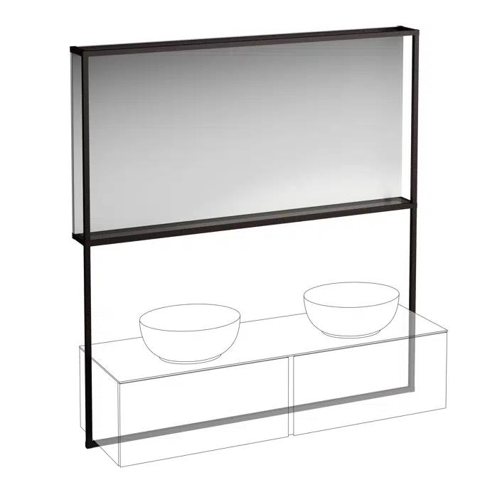 ILBAGNOALESSI Mirror with illuminated frame for drawer element 1600, matches washbasins H818977/8, H818975/6, H818974