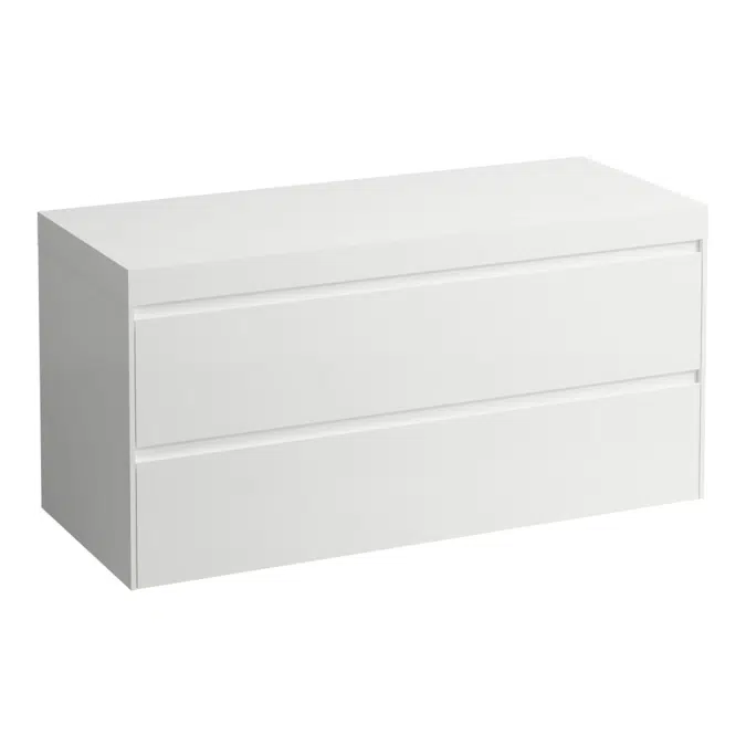 LANI Modular 1200, countertop 65 mm (.260 white matt), without cut-out, 2 drawers