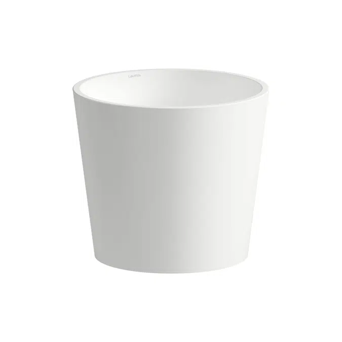 SCOPIO Washbasin, wall-hung, made of Vitreon Steel, without tap bank, without tap hole, without overflow, including fixing set, drain valve