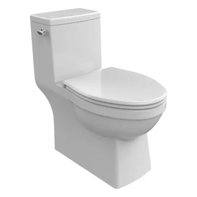 kuva kohteelle CRISTAL One-piece Water Closet, Single-Flush, left hand lever, siphonic action, including seat and cover PP, removable, with lowering system