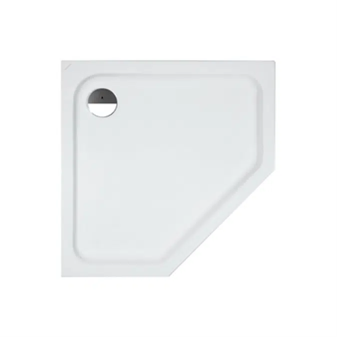 SOLUTIONS Pentagonal shower tray, 900 x 900 mm