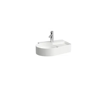 VAL Washbasin, with semi-wet area and tap bank