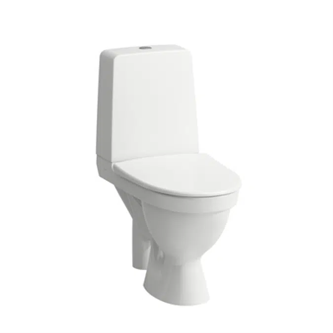 KOMPAS Floorstanding WC combination, rimless, washdown, without fixing holes