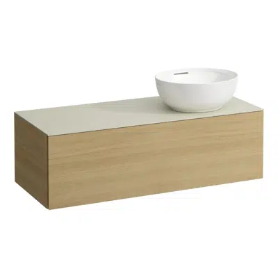 ILBAGNOALESSI Drawer element 1200, 1 drawer, with cut-out right, Calce Avorio top with tap cut-out, matches washbasin H818975/6