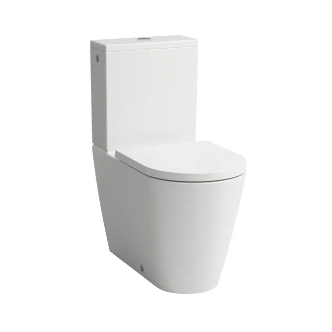KARTELL• LAUFEN Floorstanding WC Silent flush, 'rimless', close-coupled, washdown, without flushing rim, outlet horizontal/vertical 70-305