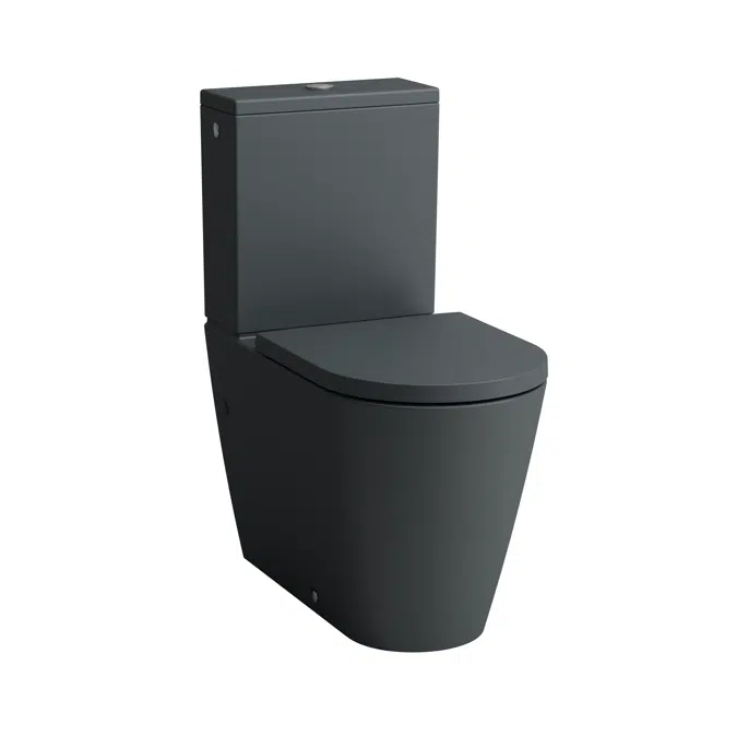 KARTELL• LAUFEN Floorstanding WC Silent flush, 'rimless', close-coupled, washdown, without flushing rim, outlet horizontal/vertical 70-305