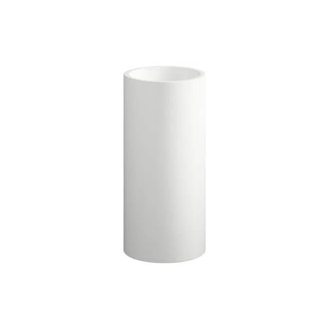 FORM Floorstanding washbasin, with wall connection, made of Vitreon Steel, without tap bank, without tap hole, without overflow, including fixing set, drain valve