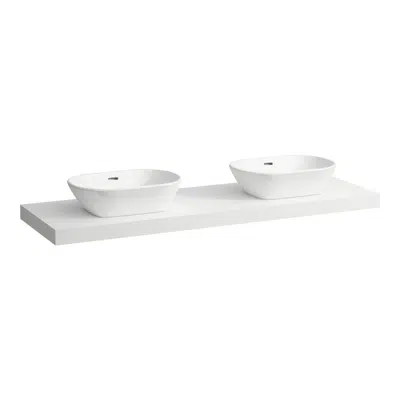 billede til LANI Countertop 1600, with cut-out left and right, 65 mm thick, incl. 3 installation brackets