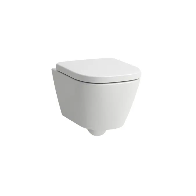 MEDA Wall-hung WC Silent flush/'rimless', washdown, advanced, without flushing rim, compact