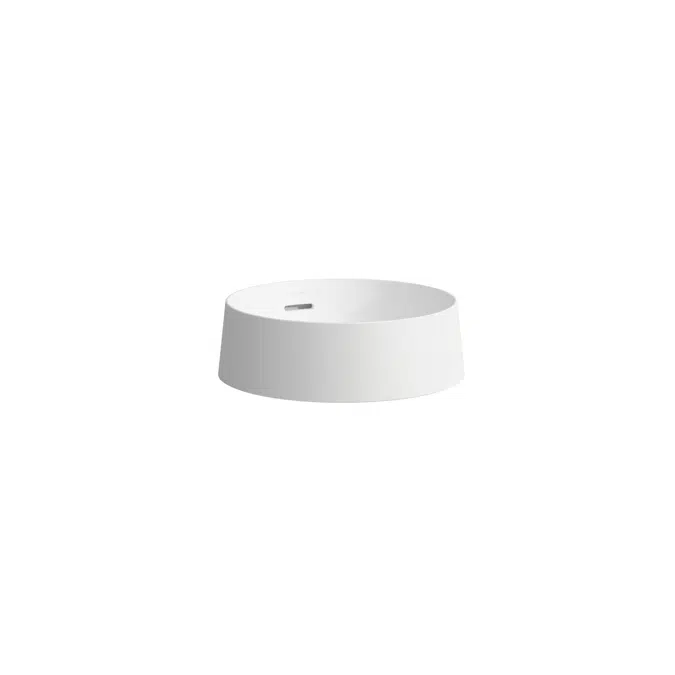 VOLTA Washbasin bowl, round, spiral water flow, incl. flat trap open/close