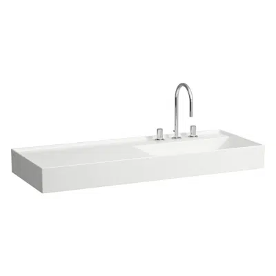 KARTELL BY LAUFEN Washbasin, shelf left, with concealed outlet