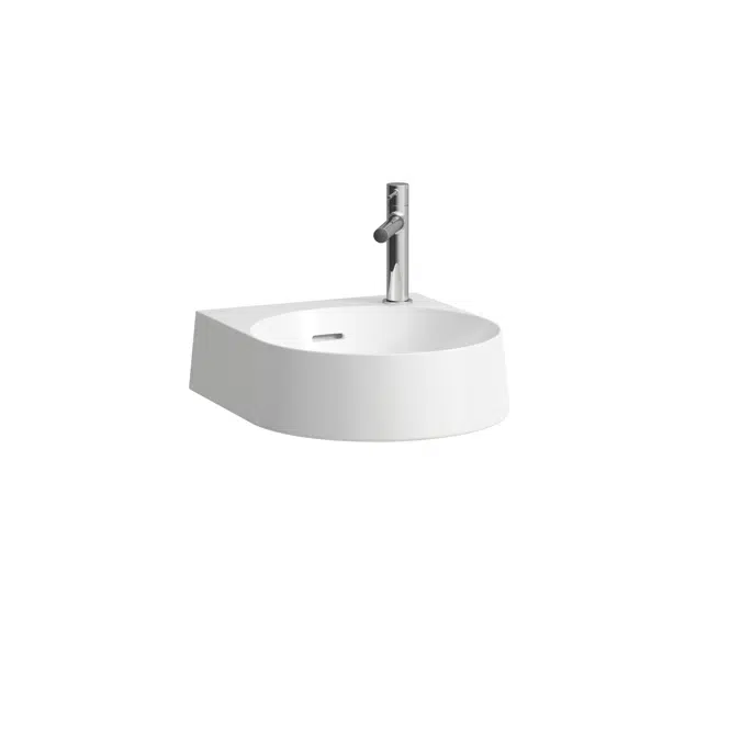 VOLTA Small washbasin, spiral water flow, incl. flat trap open/close