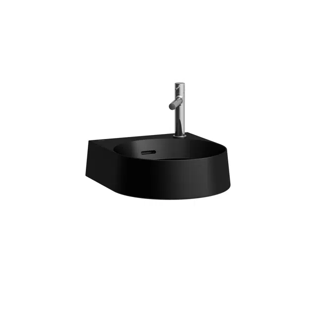 VOLTA Small washbasin, spiral water flow, incl. flat trap open/close