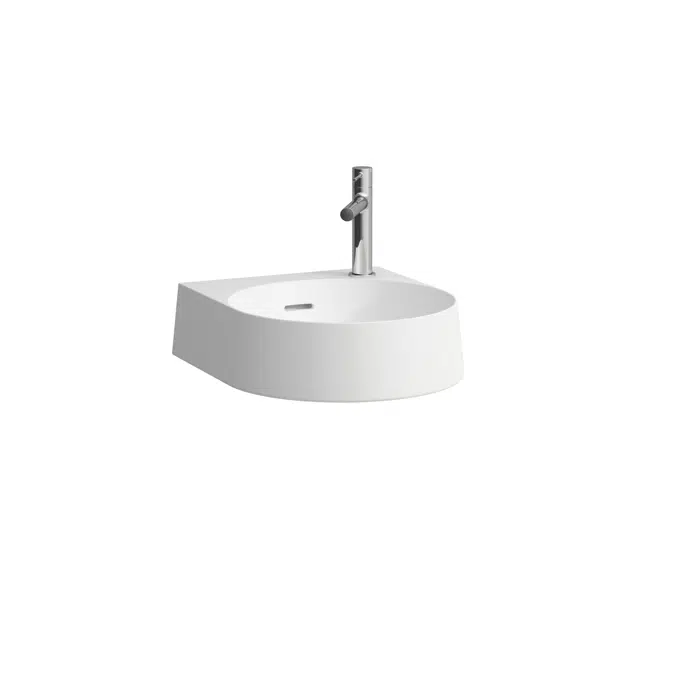 VOLTA Small washbasin, spiral water flow, incl. flat trap open/close