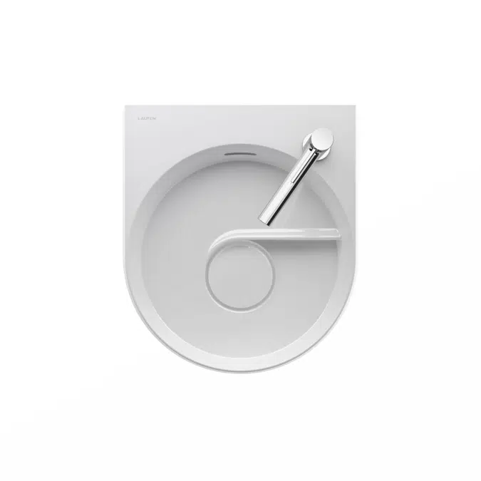 VOLTA Small washbasin, spiral water flow, incl. flat trap open/close