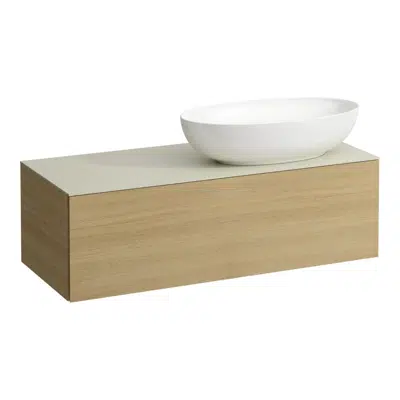 ILBAGNOALESSI Drawer element 1200, 1 drawer, with cut-out right, Calce Avorio top with tap cut-out, matches washbasin H818977/8