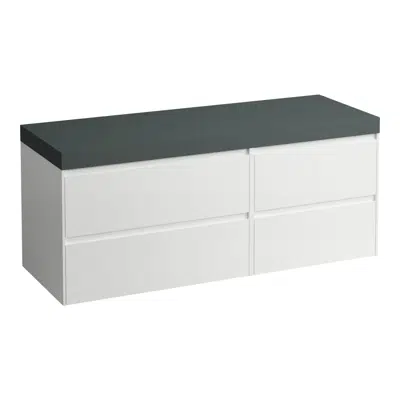 bilde for LANI Modular 1400, countertop 65 mm (.266 traffic grey), without cut-out, 4 drawers: drawer element 800 + drawer element 600