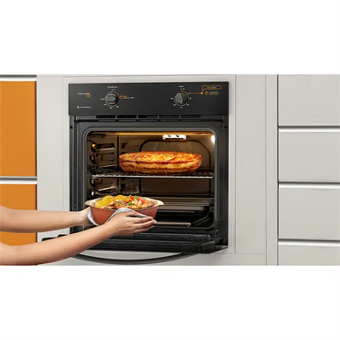 Gas built-in 73l oven with grill and timer