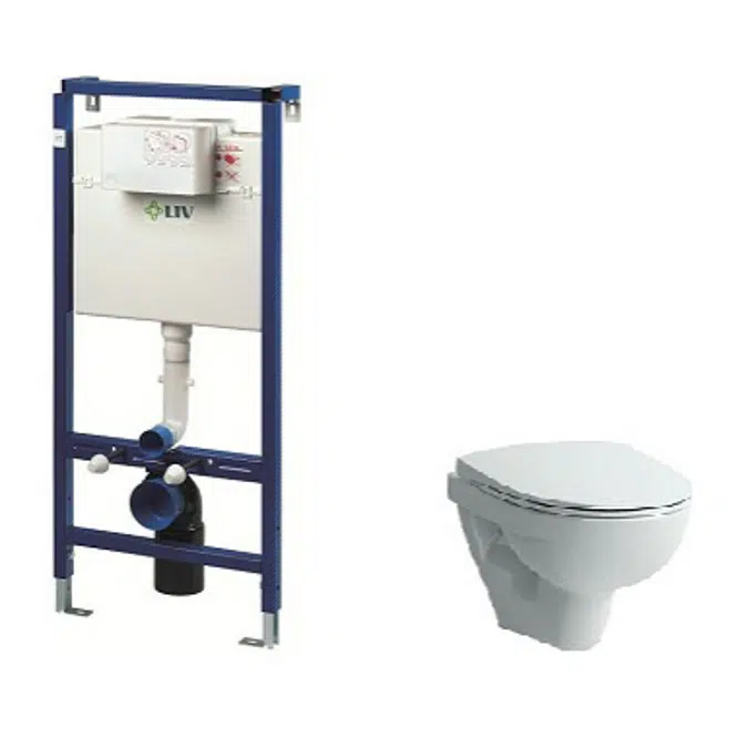 PRO-N WALLHUNG TOILET HARD SEAT COVER INCL. FLUSHING SYSTEM SLIM