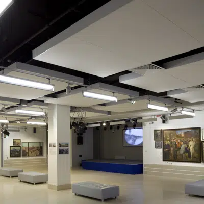 画像 Rockfon Eclipse® ceiling-acoustic ceiling island offering super white surface and different shapes